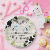 聖い牛それは双子の赤ちゃんシャワー紙プレート。 ペーパープレート (パーティー)