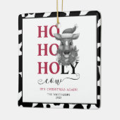 聖い牛のクリスマスフォトコウィドパターン セラミックオーナメント (左)