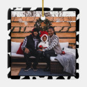 聖い牛のクリスマスフォトコウィドパターン セラミックオーナメント (裏面)