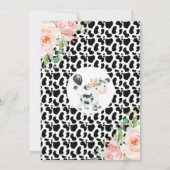 聖い牛のフローラと牛のプリントの最初の誕生日の招待 招待状 (裏面)