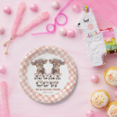 聖い牛の双子素朴赤ちゃんシャワープレート ペーパープレート (パーティー)