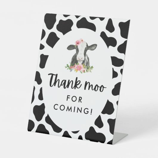 聖い牛の女の感謝してい子のモーのしるしのための来誕生日 台座サイン (正面)