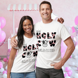 聖い牛の子の誕生日の名前と年齢の親 Tシャツ