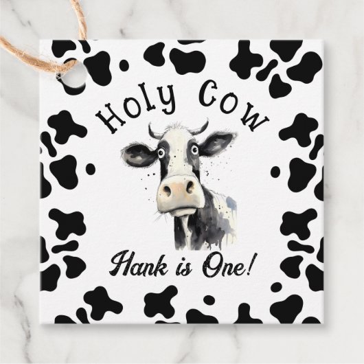 聖い牛の最初の誕生日の水色 フェイバータグ (正面)