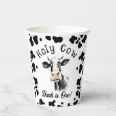 聖い牛の最初の誕生日の水色 紙コップ (正面)