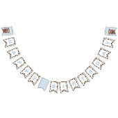 聖い牛の最初の誕生日ブループレイドブラウンカウープリント バンティングフラッグ (全)