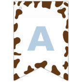 聖い牛の最初の誕生日ブループレイドブラウンカウープリント バンティングフラッグ (第3の旗)