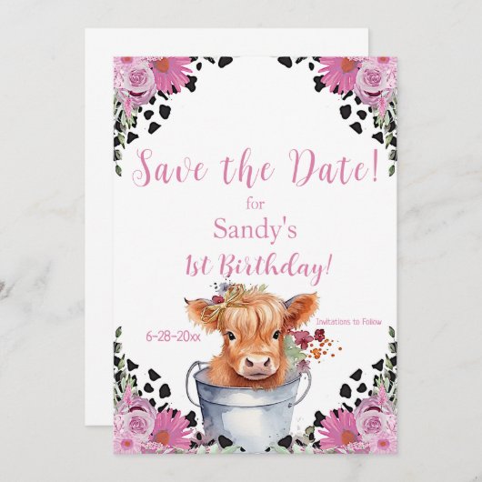 聖い牛の最初の誕生日日付を保存 セーブザデート (正面/裏面)