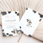 聖い牛の最初の誕生日、女の子フローラ牛B'dayパーティー 招待状