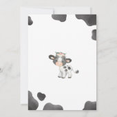 聖い牛の最初の誕生日、女の子フローラ牛B'dayパーティー 招待状 (裏面)