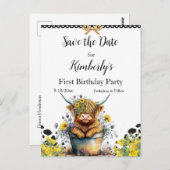 聖い牛の最初の誕生日、日付を保存 ポストカード (正面/裏面)