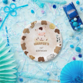 聖い牛の水色かわいい誕生日 ペーパープレート (パーティー)