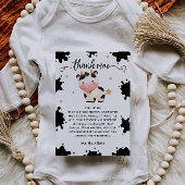 聖い牛の水色の赤ちゃんシャワー素朴 サンキューカード