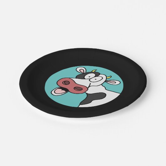 聖い牛の漫画の牛の引退パーティープレート ペーパープレート (アングル)