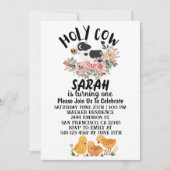 聖い牛の男の子の女の子が1枚の誕生日カードを回している 招待状 (正面)