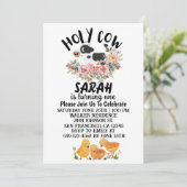 聖い牛の男の子の女の子が1枚の誕生日カードを回している 招待状 (スタンド正面)