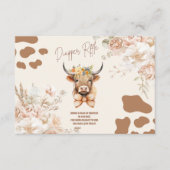 聖い牛の緑の高地の牛おむつラッフル エンクロージャーカード (正面)