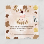 聖い牛の赤ちゃんシャワーおむつラッフル エンクロージャーカード (正面)