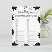 聖い牛の赤ちゃんシャワーベビーアイテムゲームカード 招待状 (スタンド正面)