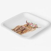 聖い牛の赤ちゃんシャワーボホハイランドカーフ ペーパープレート (傾斜あり)