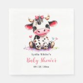 聖い牛の赤ちゃんシャワーミニマリスト女の子の赤ちゃんシャワー スタンダードランチョンナプキン (正面)