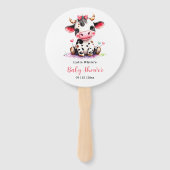 聖い牛の赤ちゃんシャワーミニマリスト女の子の赤ちゃんシャワー ハンドファン (正面)