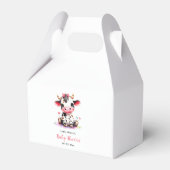 聖い牛の赤ちゃんシャワーミニマリスト女の子の赤ちゃんシャワー フェイバーボックス (正面サイド)