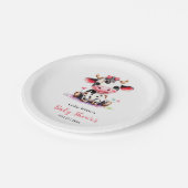 聖い牛の赤ちゃんシャワーミニマリスト女の子の赤ちゃんシャワー ペーパープレート (アングル)