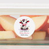 聖い牛の赤ちゃんシャワーミニマリスト女の子の赤ちゃんシャワー ラベル (貼付)