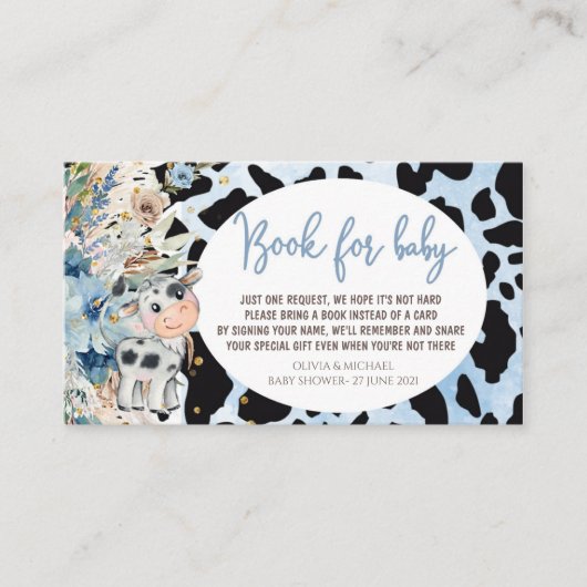 聖い牛の赤ちゃんシャワー本ベビー要求エンクロス エンクロージャーカード (正面)