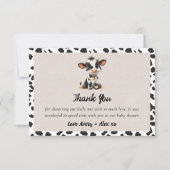 聖い牛の赤ちゃんシャワー サンキューカード (正面)