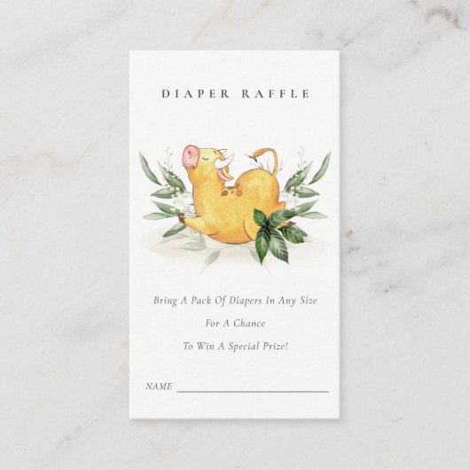 聖い牛の農場の葉おむつラッフルベビーシャワー エンクロージャーカード (正面)