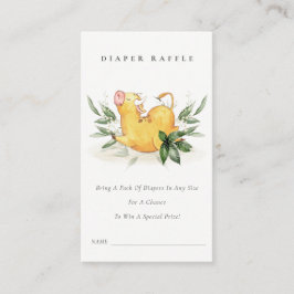 聖い牛の農場の葉おむつラッフルベビーシャワー エンクロージャーカード