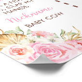 聖い牛ハイランド牛の最初の誕生日マイルストーンサイン ポスター (角)