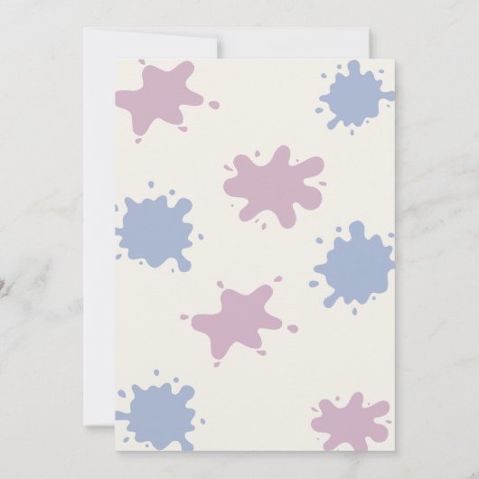 聖い牛ピンクの青の性別が明らかになる 招待状 (裏面)