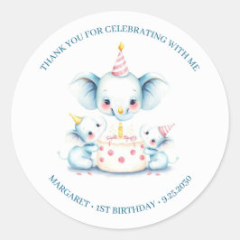 聖い牛ボホグリーンリーハイランドカウハイランドカウー1歳の誕生日I ラウンドシール