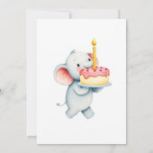 聖い牛ボホグリーンリーハイランドカウハイランドカウー1歳の誕生日I 招待状 (裏面)