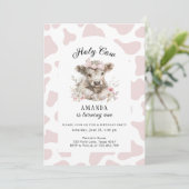 聖い牛i'mワンカウガール1歳の誕生日招待状 招待状 (スタンド正面)