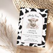 聖い牛i'mワンカウガール1歳の誕生日招待状 招待状