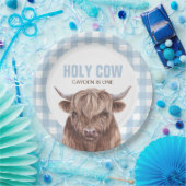 聖い牛i'mワンブループレイド誕生日紙プレート ペーパープレート (パーティー)