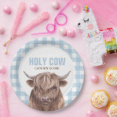 聖い牛i'mワンブループレイド誕生日紙プレート ペーパープレート (パーティー)