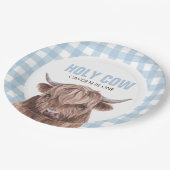 聖い牛i'mワンブループレイド誕生日紙プレート ペーパープレート (アングル)