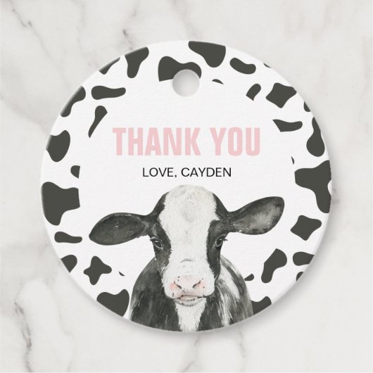 聖い牛i'm 1牛プリント誕生日 フェイバータグ (正面)