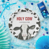 聖い牛i'm 1牛プリント誕生日 ペーパープレート (パーティー)