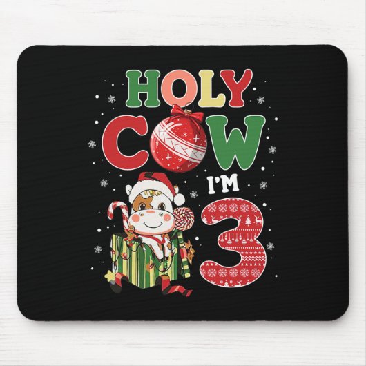 聖い牛I'm 3誕生日少年3番目の牛のファーム動物C マウスパッド (正面)