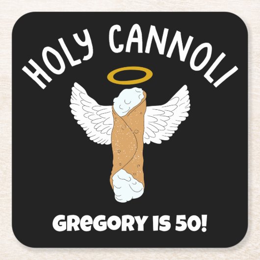 聖おもしろいカノリをテーマイタリアンにしたパーティー スクエアペーパーコースター (正面)