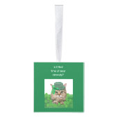 聖おもしろいパトリックの日の猫 キューブオーナメント (右)