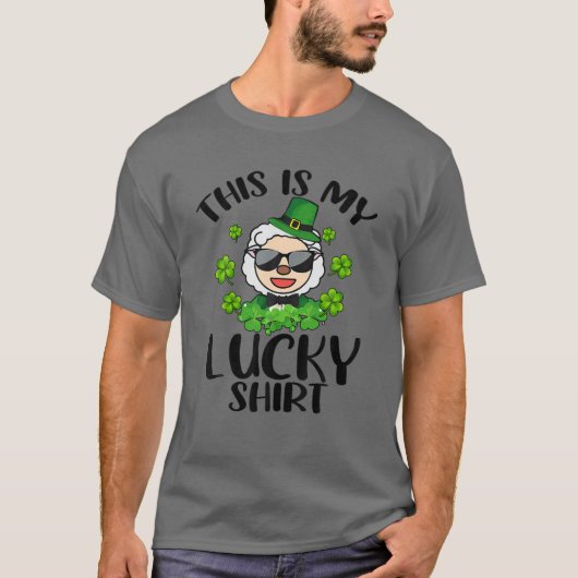 聖おもしろいパトリックの日の羊これは私の幸運である Tシャツ (正面)