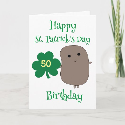 聖おもしろいパトリックの日50誕生日 カード (正面)