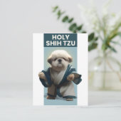 聖おもしろい子Tzu犬はがき ポストカード (スタンド正面)